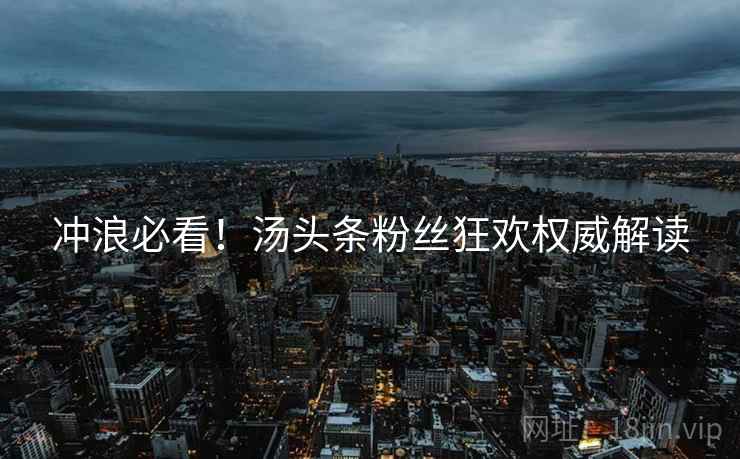冲浪必看！汤头条粉丝狂欢权威解读