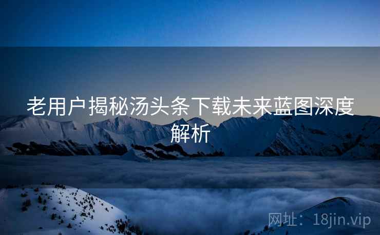 老用户揭秘汤头条下载未来蓝图深度解析