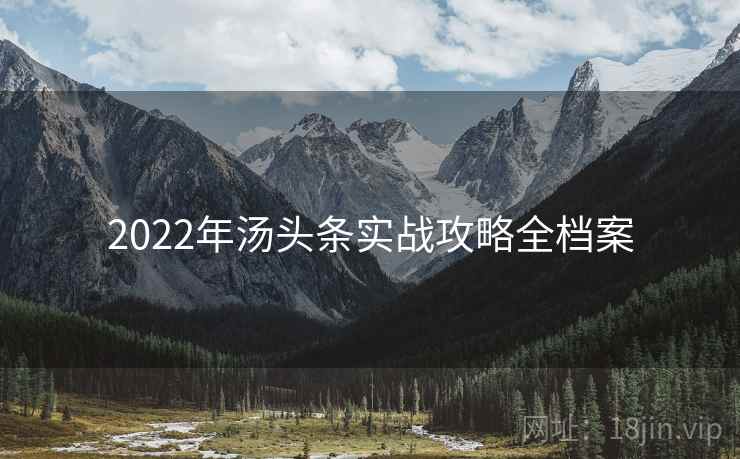 2022年汤头条实战攻略全档案