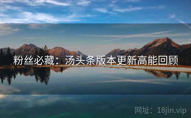 粉丝必藏：汤头条版本更新高能回顾