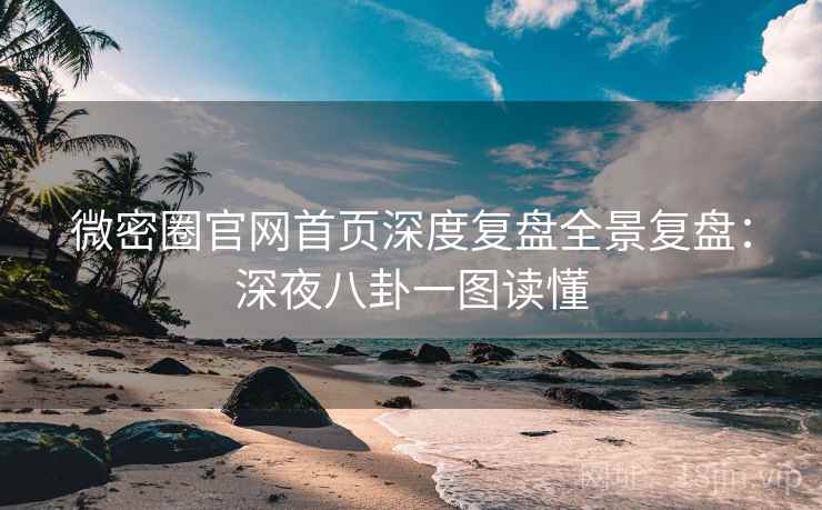 微密圈官网首页深度复盘全景复盘：深夜八卦一图读懂