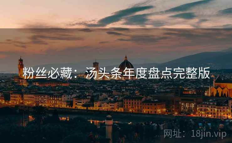 粉丝必藏：汤头条年度盘点完整版