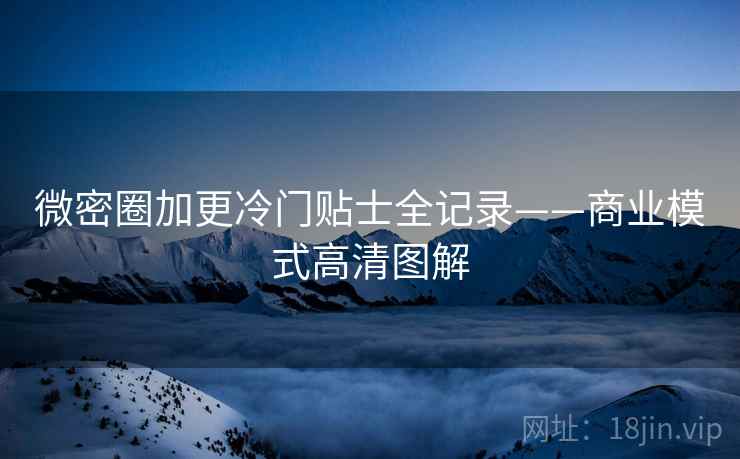 微密圈加更冷门贴士全记录——商业模式高清图解
